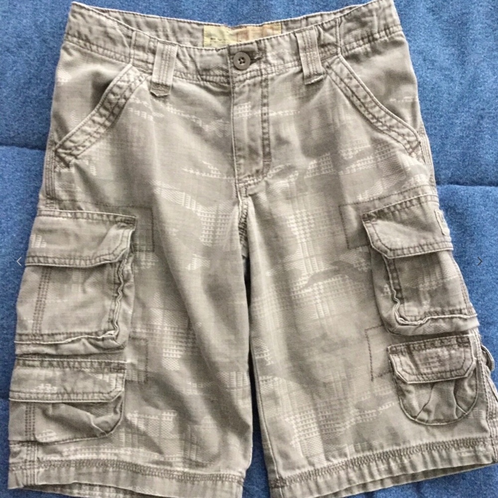 Lee Boy Beige Camo Cargo Tan Shorts Size 8 Pockets Beige